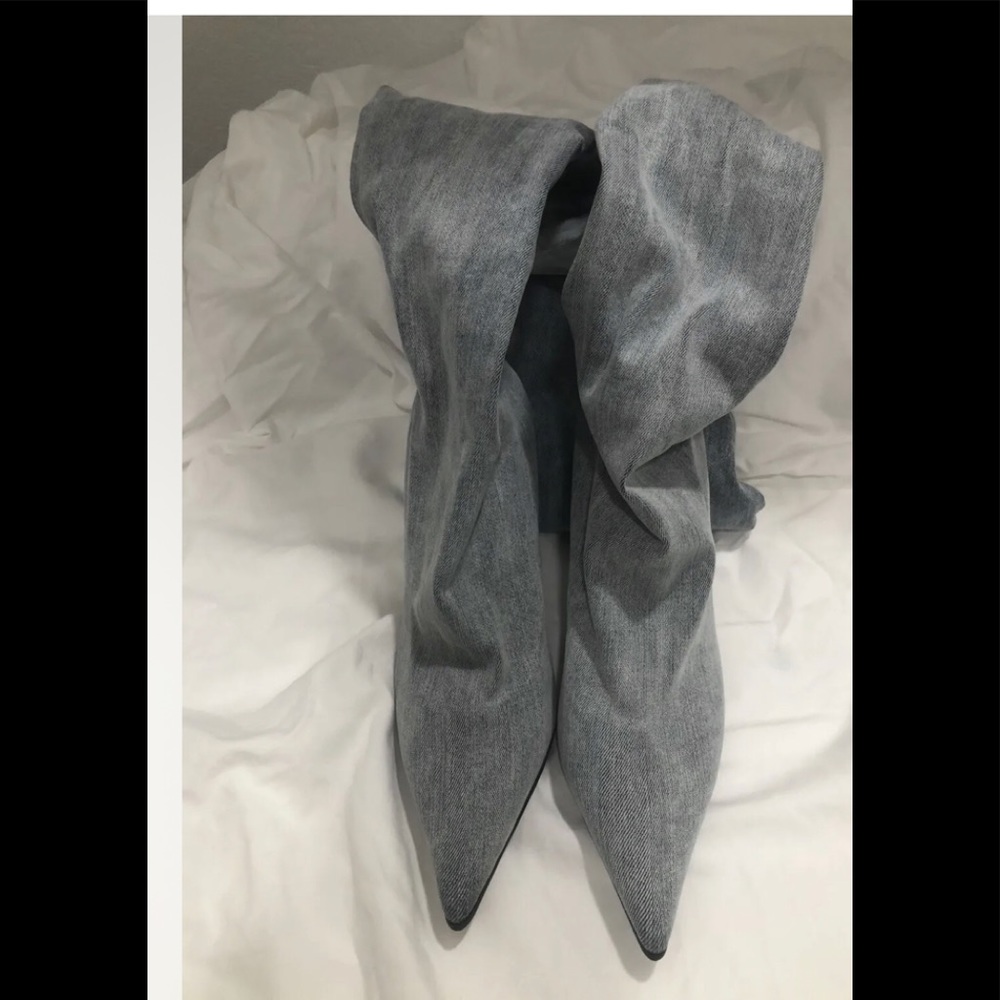 Jeffrey Campbell 2-1 denim pantaboots 8.5 - Picture 2 of 8